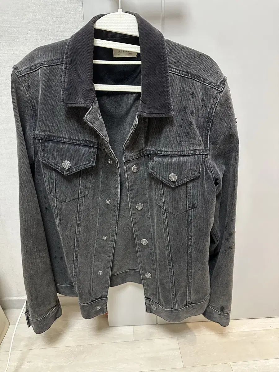 Allsaints denim jacket gray size L