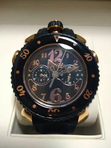 가가 밀라노 크로노 스포츠 45MM 블랙 골드 GAGA MILANO