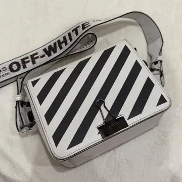 OFF-WHITE 스트라이프 바인더 클립 숄더백