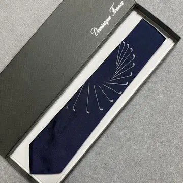 컨디션 최상 도미닉 프랑스 넥타이 네이비 골프 패턴 쓰리 크라운 왕관