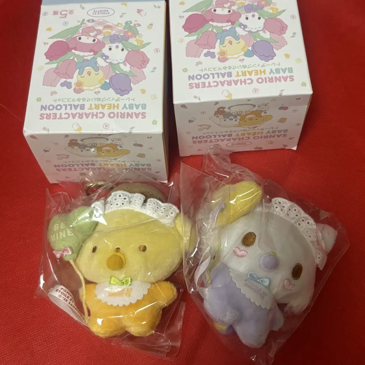 산리오 베이비 피크닉 인형 폼폼푸린 위시마멜 하트벌룬 마스코트