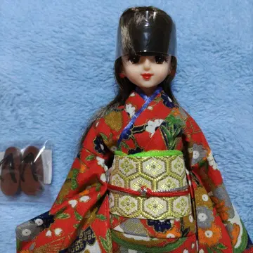 미사용 새상품 타카라 기모노 제니 인형 꽃무늬/주