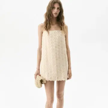 H&M 신상 플라워 자수 미니 원피스 S 새상품