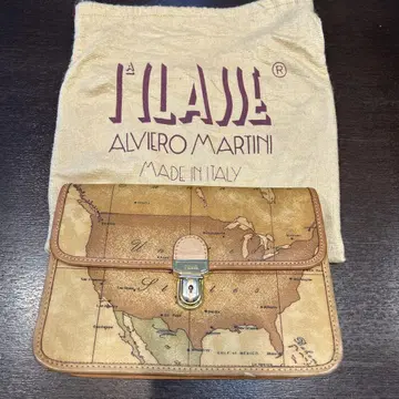 ALVIERO MARTINI 지도 도안 클러치백