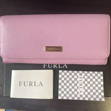 FURLA 핑크 가죽 접이식 지갑 미사용품