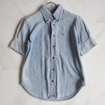 RALPH LAUREN 데님 블라우스 M 사이즈 포니 자수