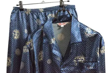 셋업 파자마 셔츠 팬츠 실크 올 패턴 용 기하학 패턴 XL 새틴