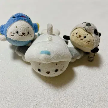 시로탄 봉제 인형 인형옷 키링 3개 세트