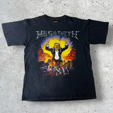 90s MEGADETH 메가데스 밴딩 티셔츠 L 빈티지 USA제
