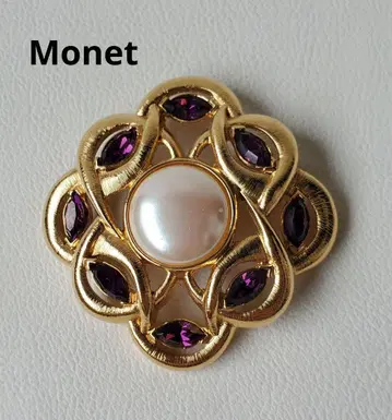 Monet 모네 자수정 마키스컷 비쥬 브로치 주얼리