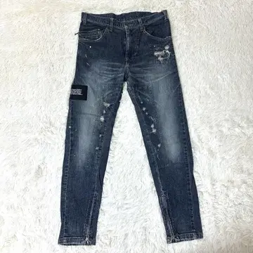 JULIUS 18FW 페인팅 데님 데미지 스키니 사이즈 1