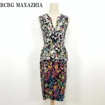 LA6549 BCBGMAXAZRIA 실크 100% 슬리브리스 원피스 0