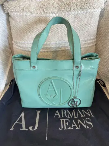 Armani Jeans 그린 숄더백 토트백 에나멜