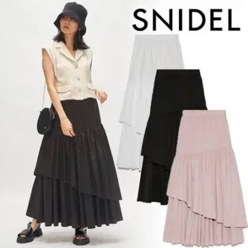 SNIDEL 티어드 볼륨 스커트 핑크 사이즈 1