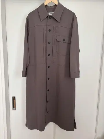 오봉 세일 주카 셔츠 롱 원피스 차콜 그레이 M