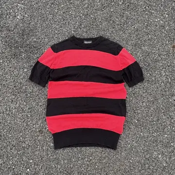 JOHN SMEDLEY 레드 블랙 보더 니트 Y2K