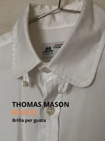 THOMAS MASON 화이트 드레스 셔츠 탭 칼라 긴팔 BEAMS