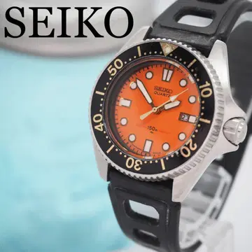 676 SEIKO 시계 남성용 다이버 오렌 다이얼 데이트 80'S