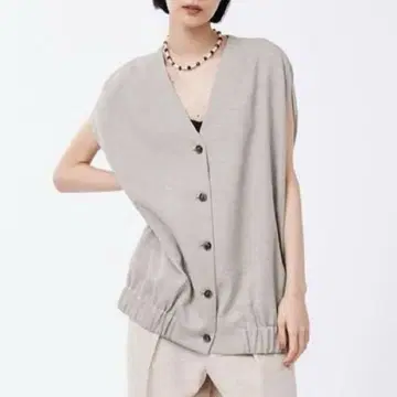 STUNNING LURE 베스트형 개더 셔츠