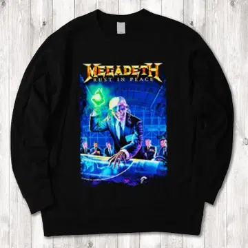 megadeath rust 밴딩 프린트 블랙 맨투맨 XL