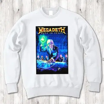 megadeath rust 밴딩 프린트 화이트 맨투맨 XL