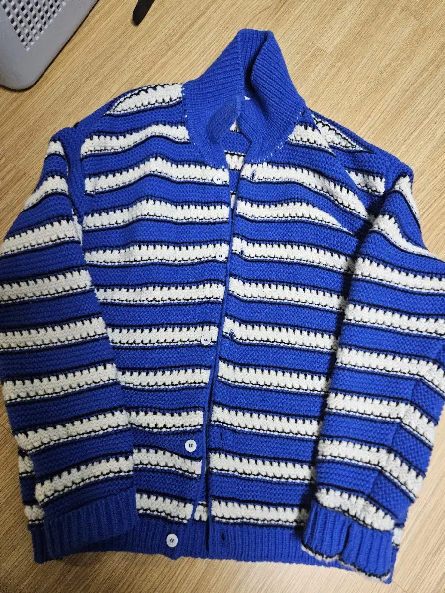 Stu Stripe Wool Kara Cardigan M