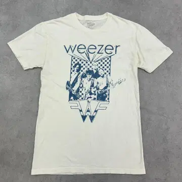 weezer 위저 밴드 티셔츠 구제 의류 화이트 내추럴 계열 M
