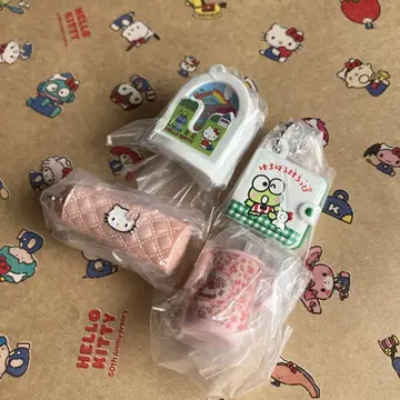 산리오 레트로 미니 참 2 키티 케로비 마론 크림 모래시계 지갑