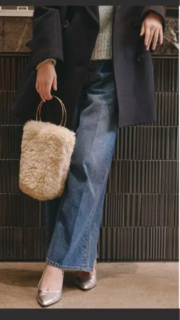 질스튜어트 오가닉 센터 프레스 데님 팬츠 블루 사이즈 4