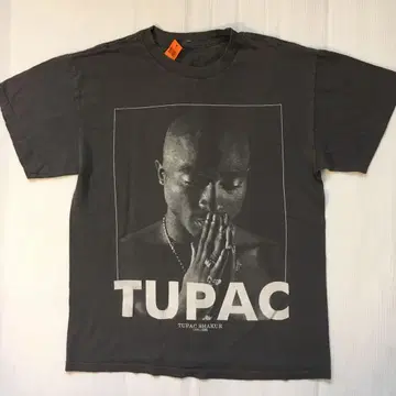 투팍 2pac M 래퍼 티셔츠 차콜