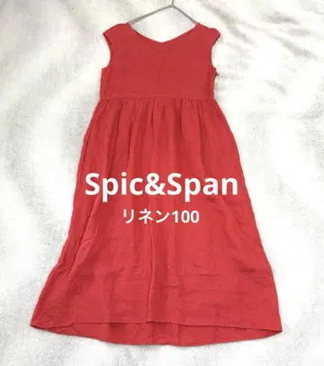 spic&span 린넨 슬리브리스 원피스 레드 계열 린넨 100 빨간색