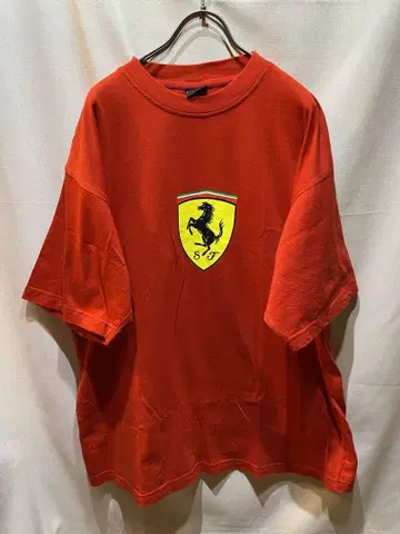 Ferrari 로고 오버 사이즈 티셔츠 빨간색