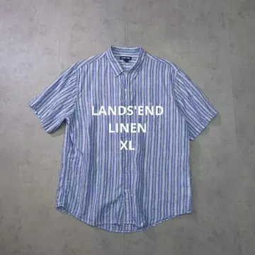 LANDS'END 린넨 셔츠 반팔 L 린넨 S/S