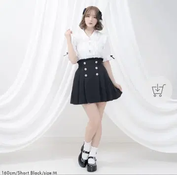 DearMyLove 빅 리본 비쥬 플리츠 스커트