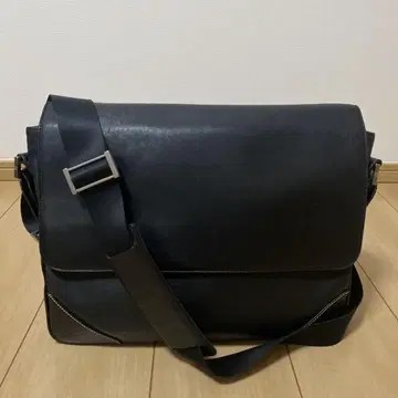 던힐 가죽 메신저 백 숄더백 블랙 사선 가케