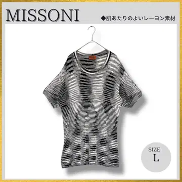 새상품급 MISSONI 최고급 오렌지 택 썸머 니트 튜닉 블랙 L 넉넉한