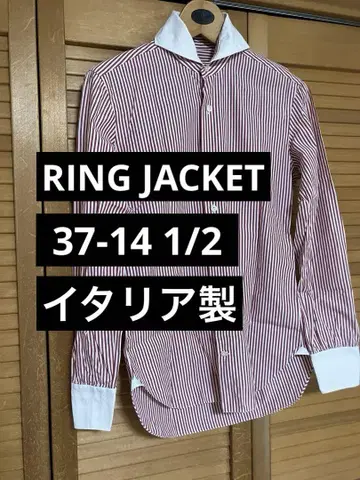 37-14 1/2 RING JACKET 이탈리아제 셔츠 스트라이프