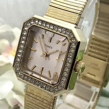 TIMEX 타이맥스 T2P550 베젤 스톤 여성용 손목시계 작동 상품