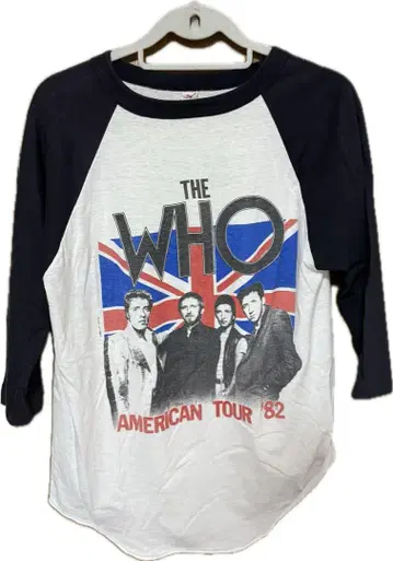빈티지 THE WHO 래글런 T 80s