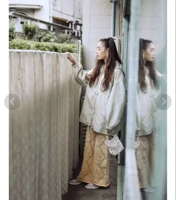 merryjenny assort 자카드 윈드브레이커 베이지