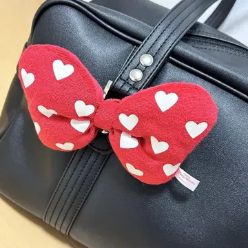 디즈니 미니 새상품급 빅 리본 헤어 밴드 하트 빨간색 스쿨백