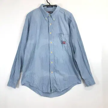 90s 챕스 랄프 로렌 샴브레이 셔츠 보단 다운 긴팔 L