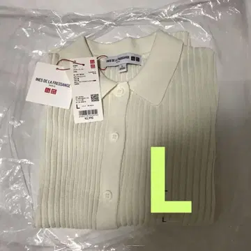 유니클로 이네스 콜라보 리브 폴로 가디건 L 미사용 새상품
