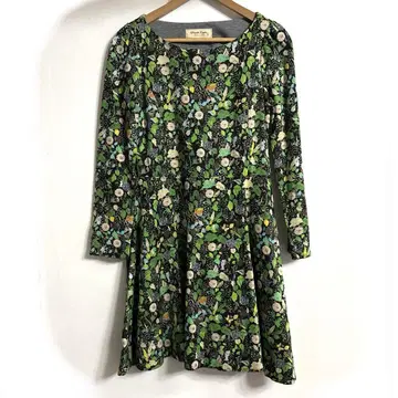 Franche Lippee 꽃무늬 긴팔 무릎 기장 원피스 모리걸 걸리시