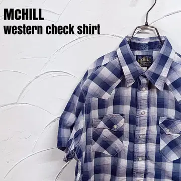 MCHILL/맥힐 반팔 웨스턴 체크 셔츠