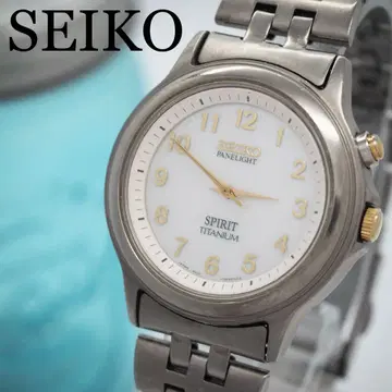 185 SEIKO 티타늄 백라이트 남성용 시계 실버