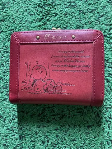 SNOOPY 스누피 접이식 지갑 가마구치 와인