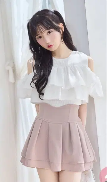 미셸 마카롱 슬림 레그 스커트 더스티 핑크 M 사이즈