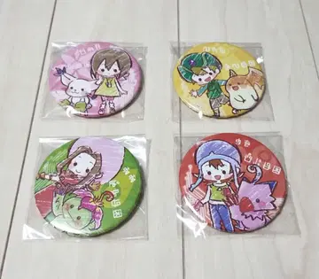 디지몬 어드벤처 그래프 아트 캔뱃지 4개 세트