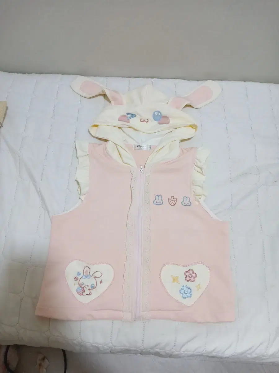 양산형 토끼 후드집업 가디건 조끼 우사미미